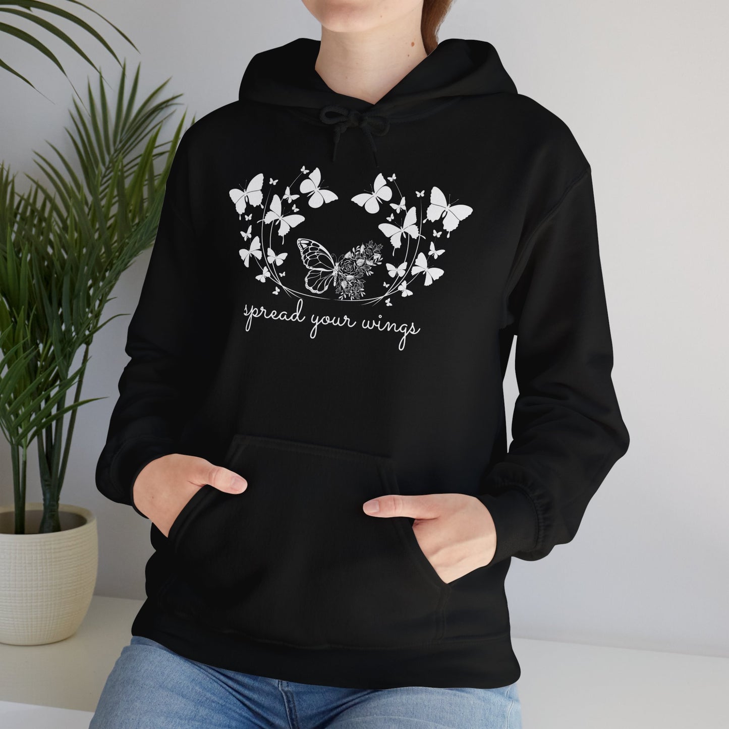 Butterfly, Spread Your Wings - Unisex Heavy Blend™ Hooded Sweatshirt