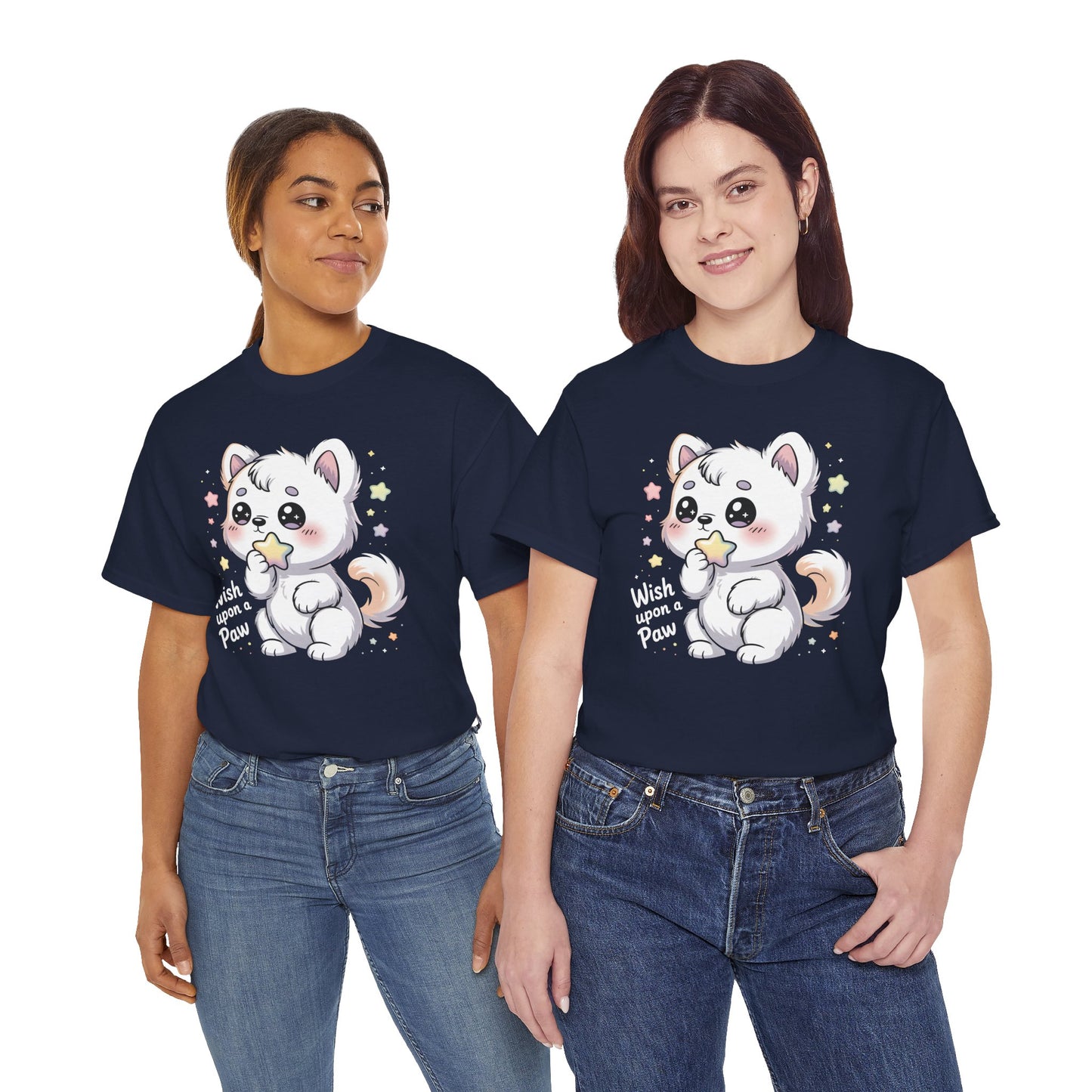 Cute Kitten T-Shirt – “Wish Upon a Paw” Kawaii Cat Tee Gift - 14851