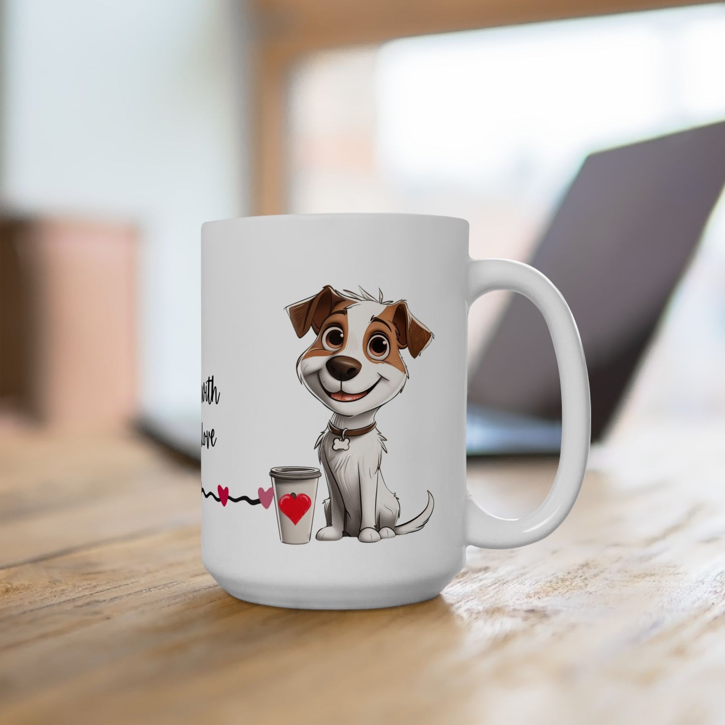Brewed with Terrier Love - Ceramic Mug, (11oz, 15oz) - 10651