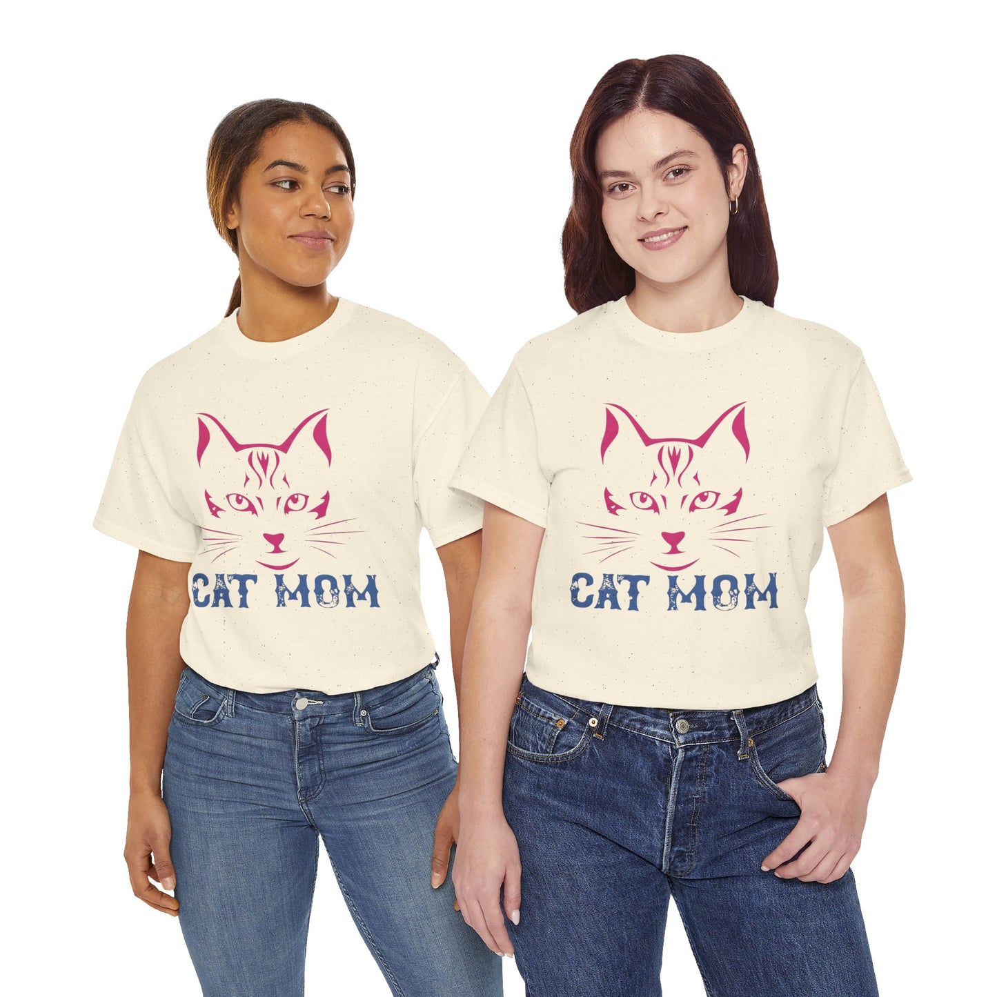 Cat Mom T-Shirt – Cute Cat Face Graphic Tee for Cat Lovers - 14882