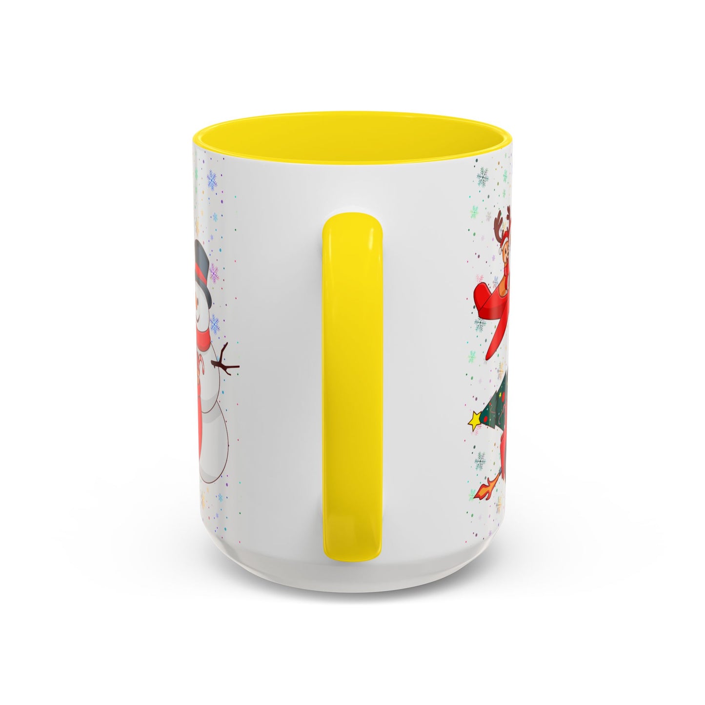 Christmas Party, Santa, Snowman, Reindeer - Accent Coffee Mug (11, 15oz) - 10426