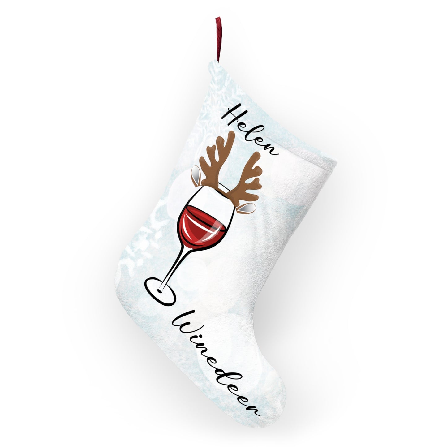 Helen, Winedeer, Customizable - Christmas Stockings - 10067