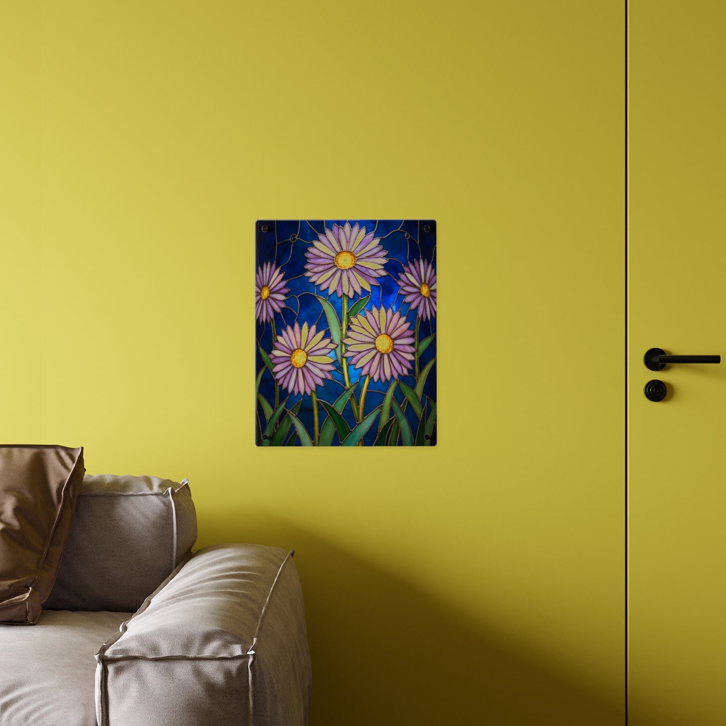Aster Field Acrylic Wall Art Panel — Floral Home Décor - 14607