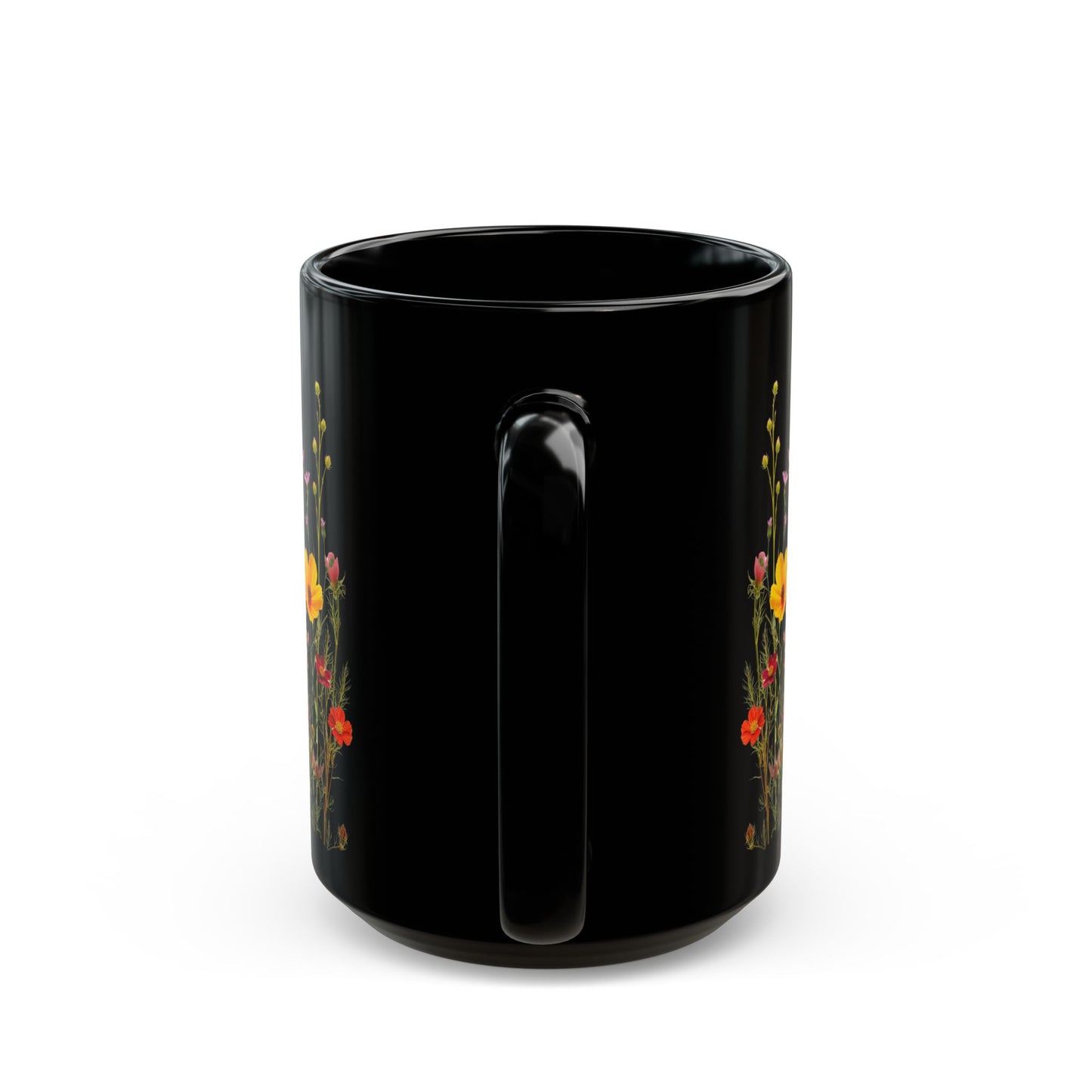 Field of Wildflowers - Ceramic Black Mug (11oz, 15oz) - 10479