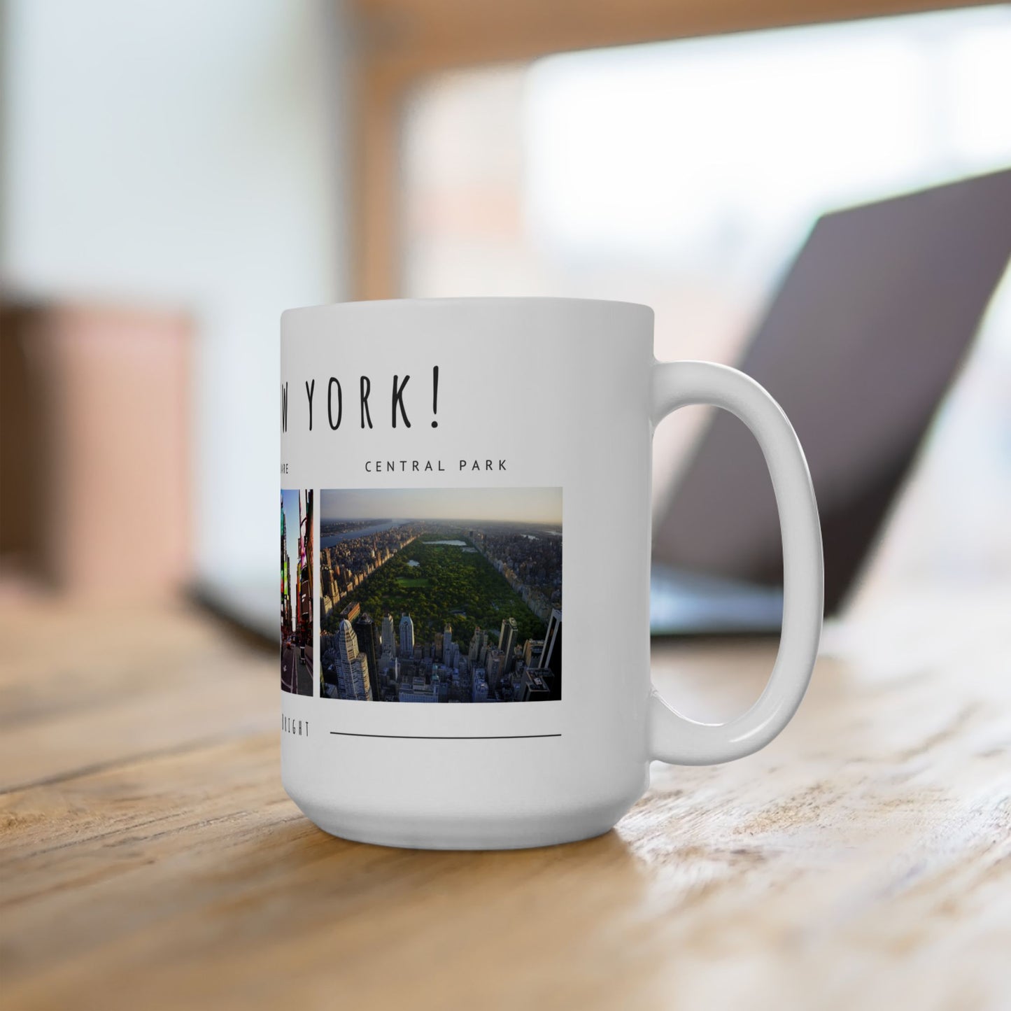 Hello New York Ceramic Mug - 11oz & 15oz with Times Square Design - 11942