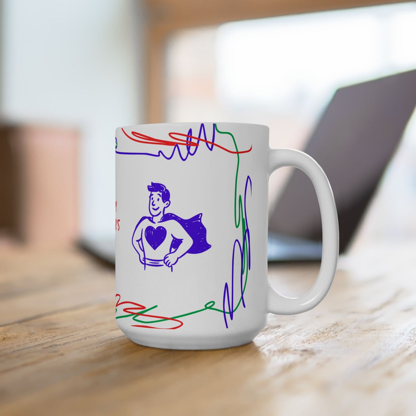 Happy Father's Day Ceramic Mug - Colorful Design for Dad | 11oz and 15oz - 12895