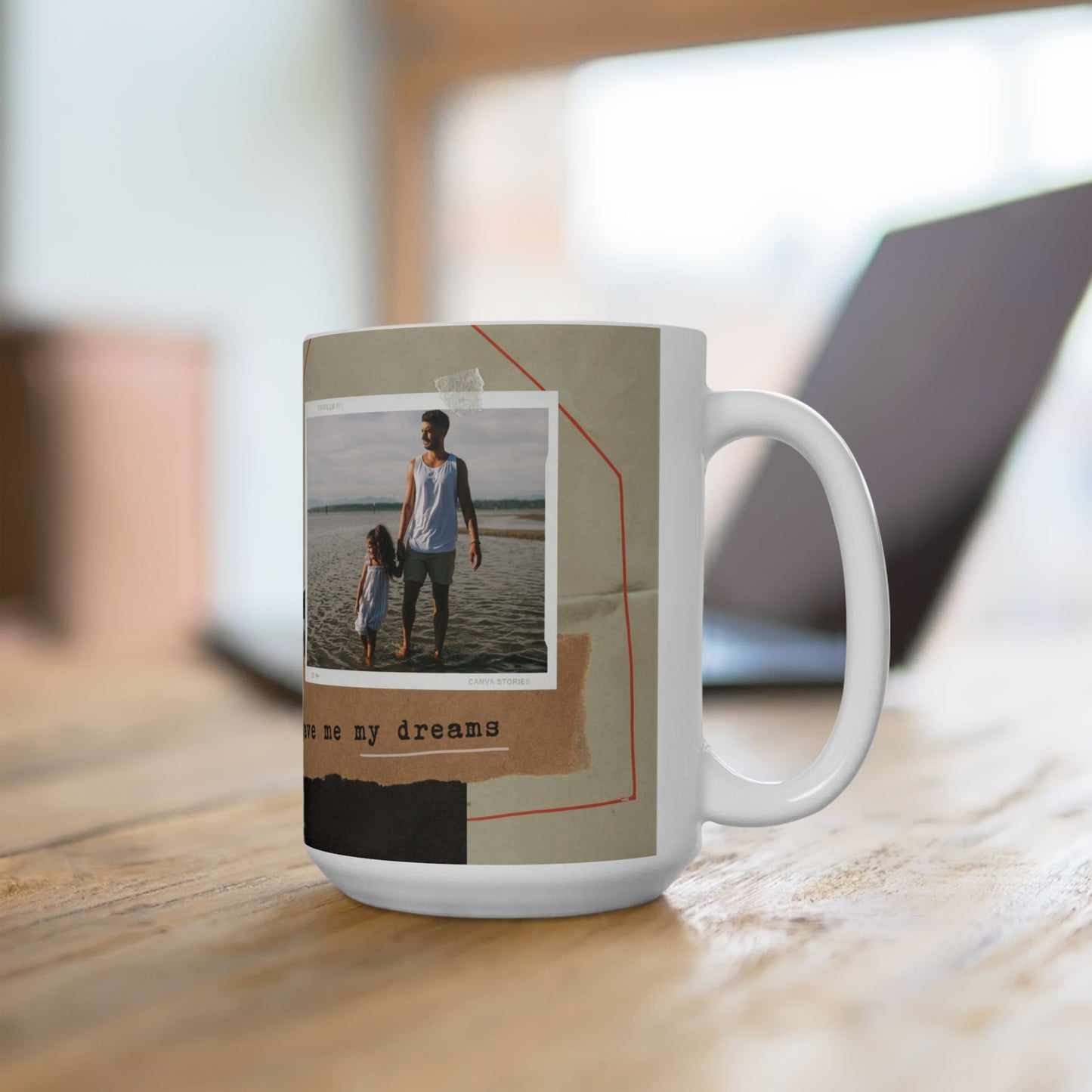 Personalized Ceramic Mug, Custom Coffee Cup for Dad, Father's Day Gift, Unique Photo Mug, Memory Keepsake - 14025