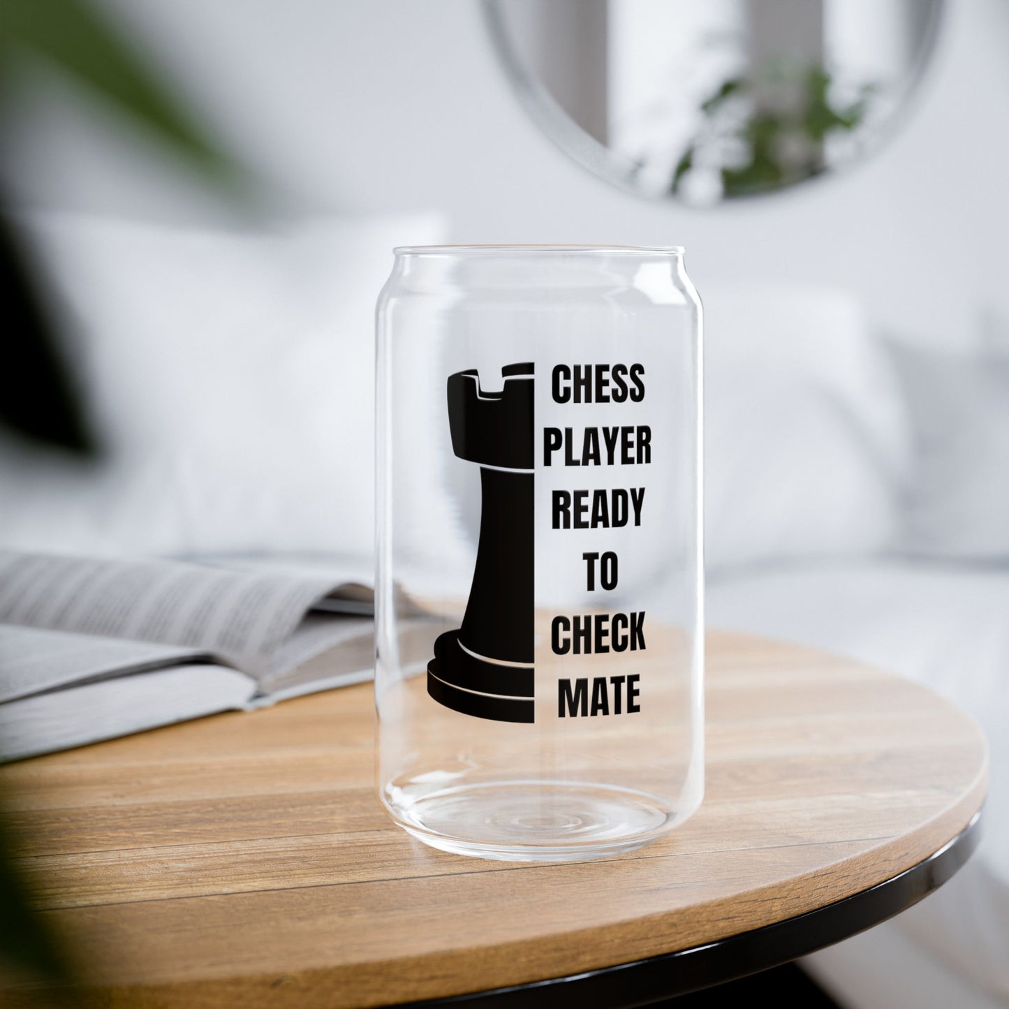 Chess Player, Ready to Check Mate - Sipper Glass, 16oz - 10789