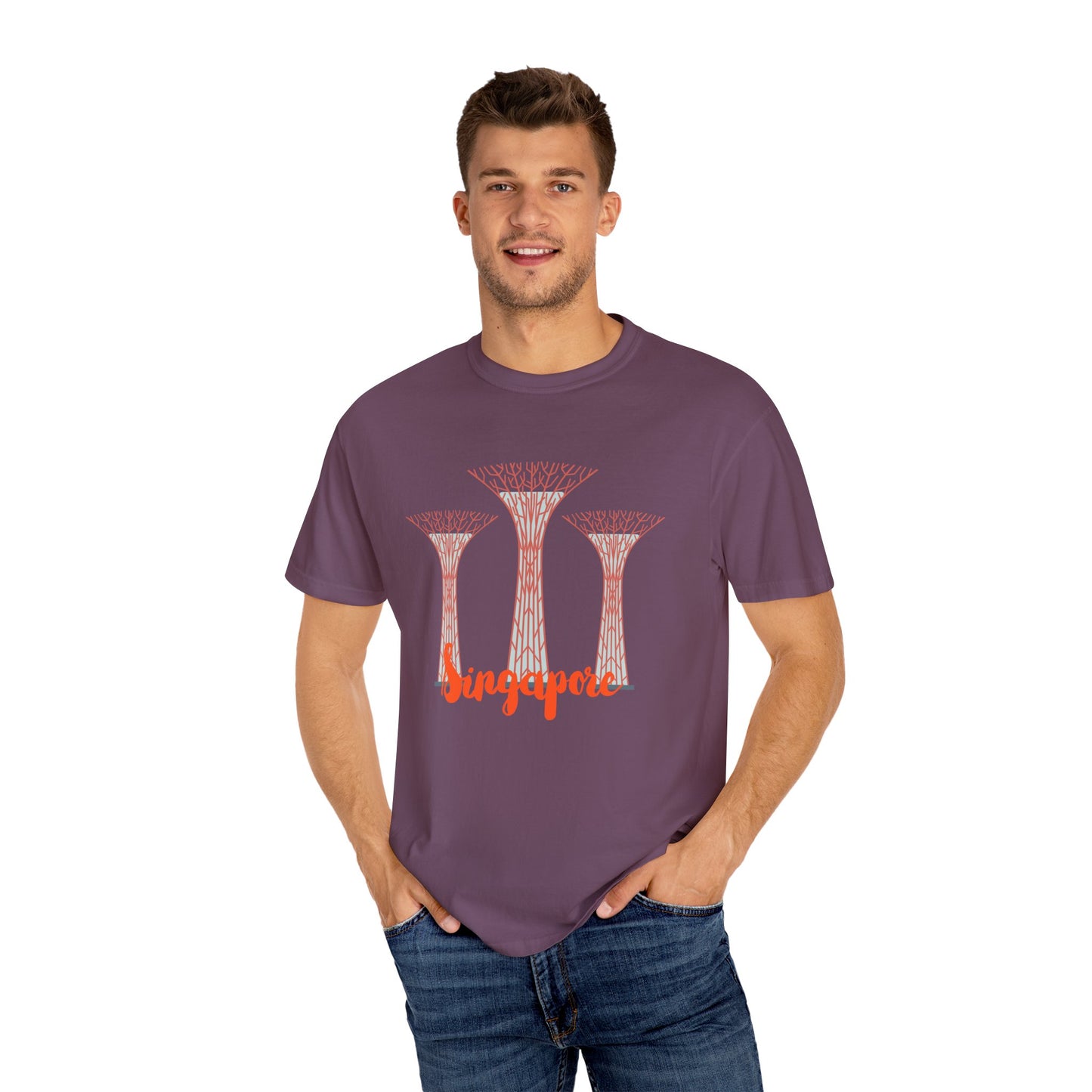 SingaporeT-Shirt - Casual Unisex Garment-Dyed Tee - 12085