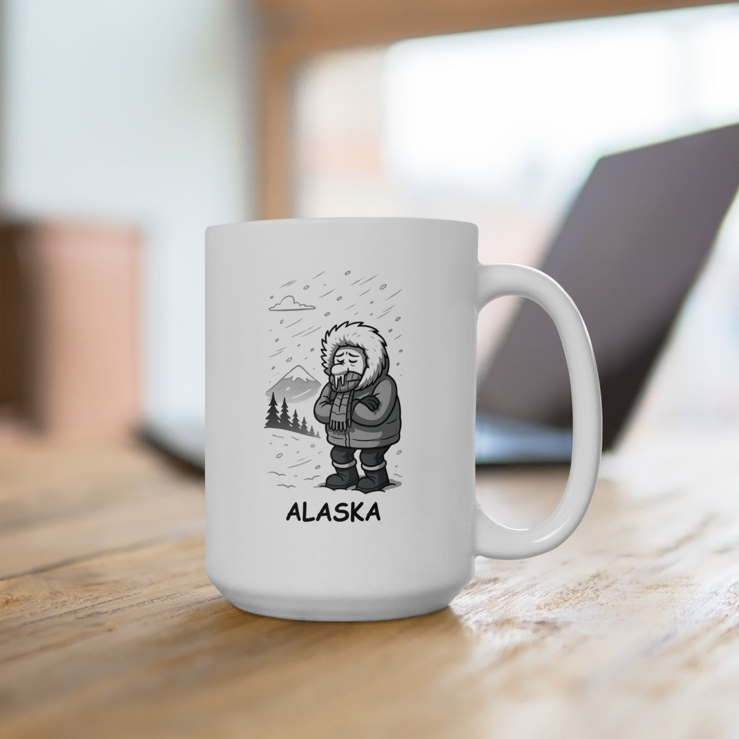 "Alaska: Where ‘fresh air’ is a synonym for ‘frostbite.’" Ceramic Mug - 13058
