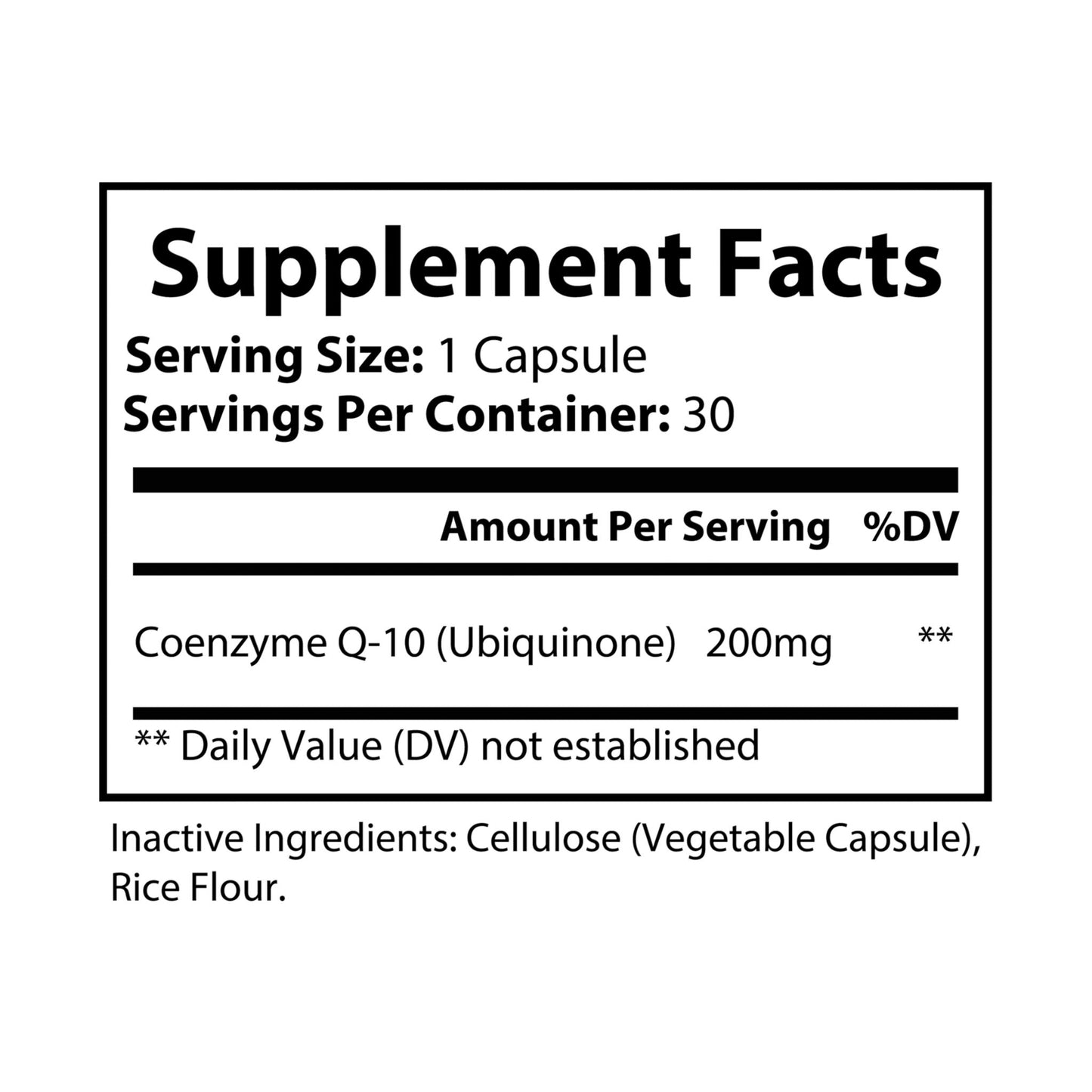 CoQ10 (Ubiquinone) Supplement (30 Capsules) - 12450