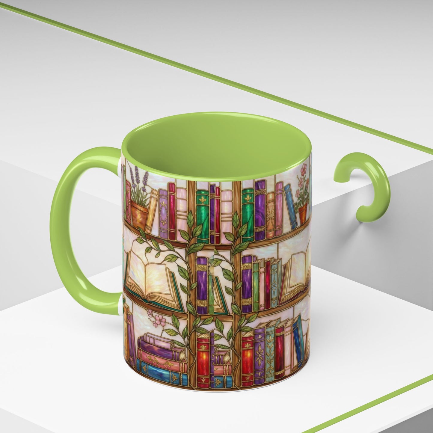 Bookish Accent Coffee Mug — Stained Glass Design (11/15 oz) - 14528