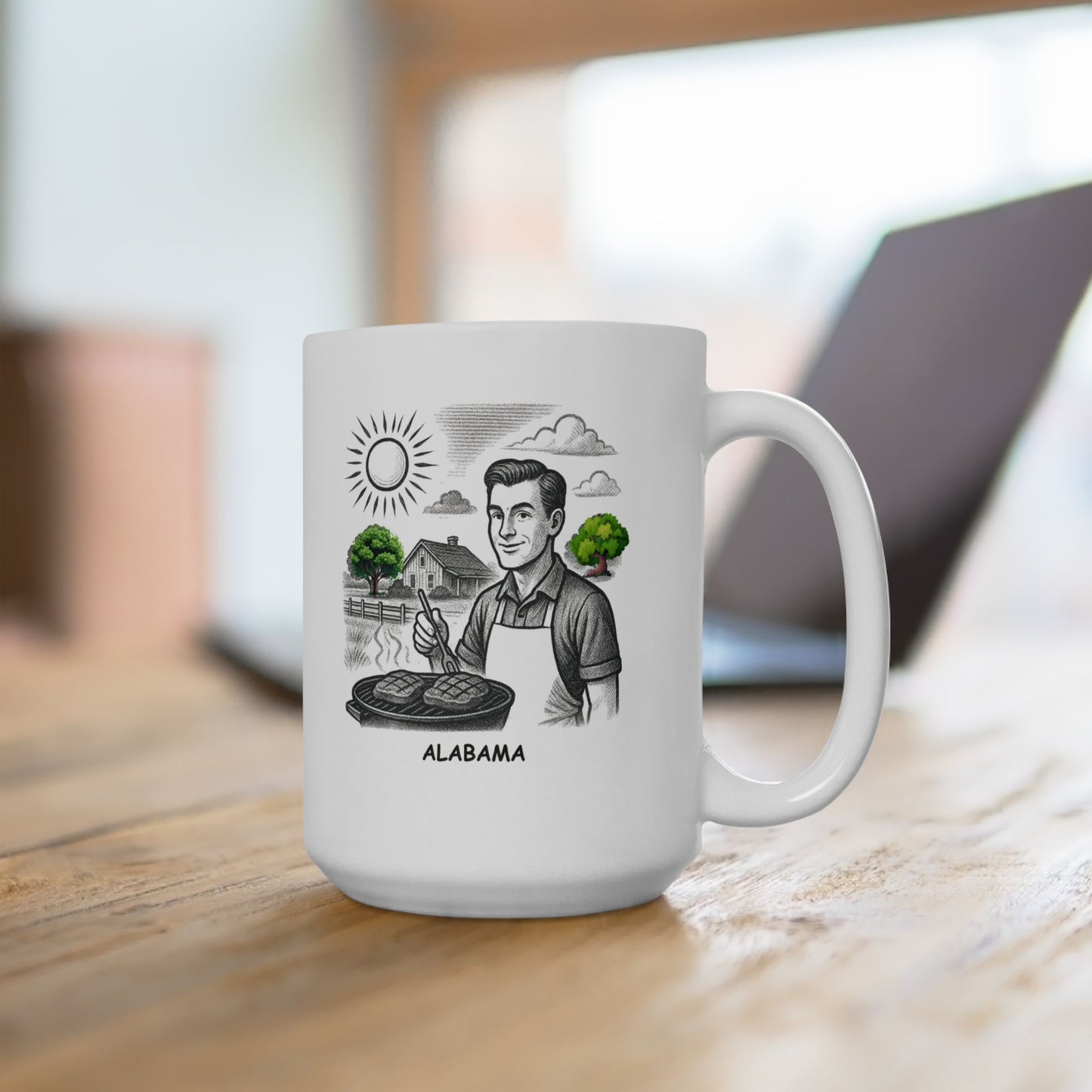 "Alabama: Where the grass is greener and the BBQ is better." Ceramic Mug | 12795