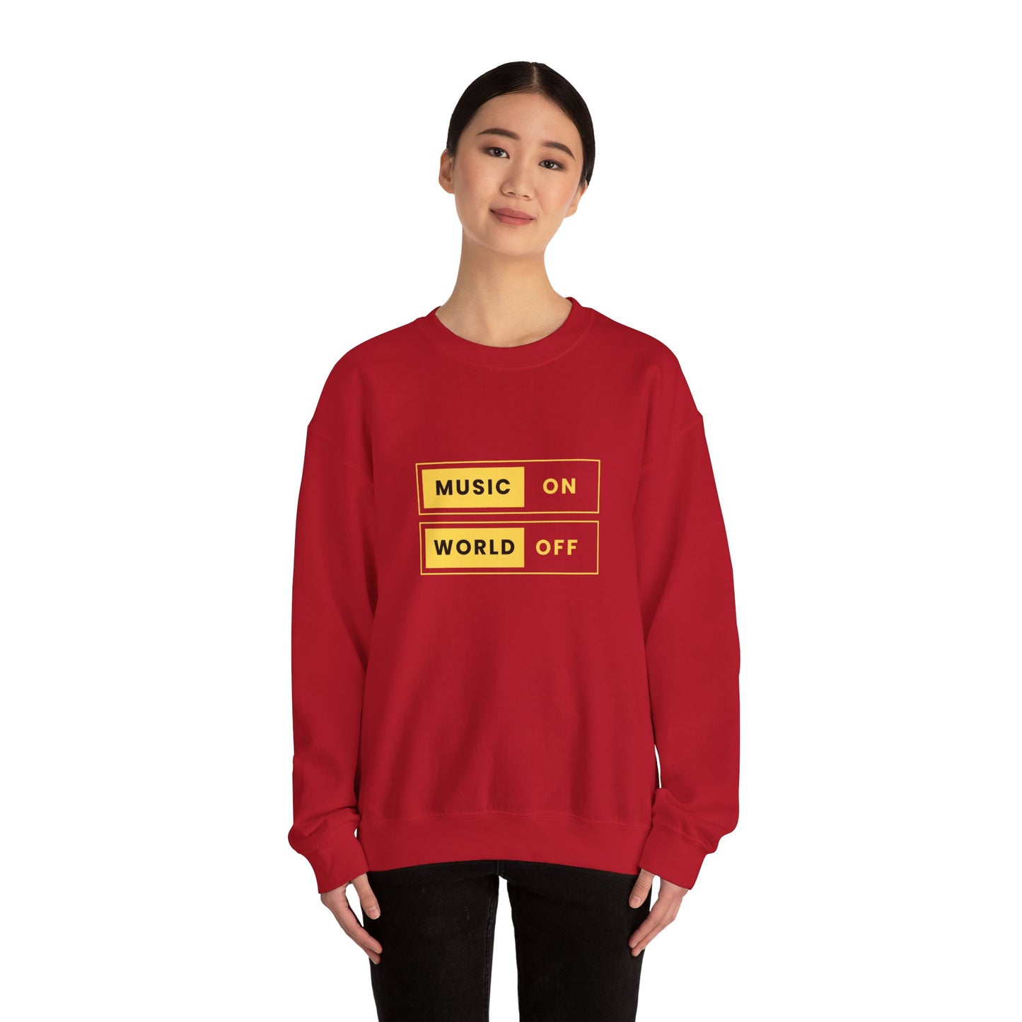 Music On, World Off - Unisex Heavy Blend™ Crewneck Sweatshirt - 10603