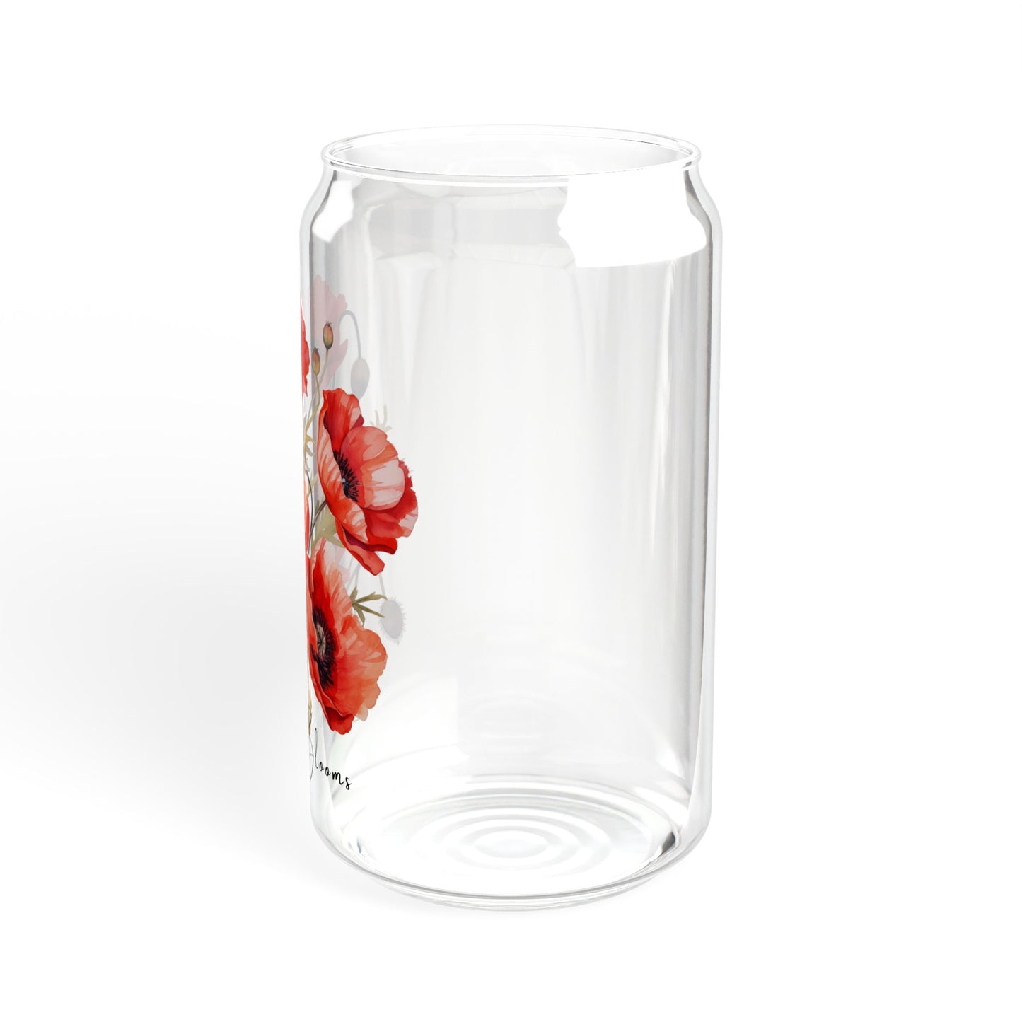 Poppies: Crimson Blooms, Customizable - Sipper Glass, 16oz - 10829