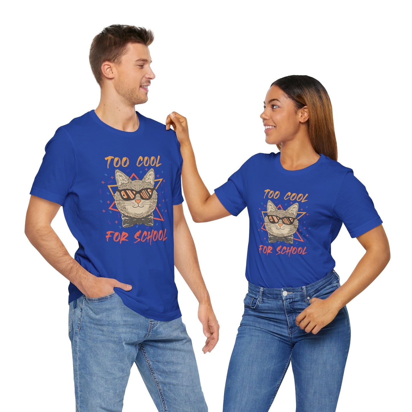 Cat: Too Cool For School - Unisex Jersey Short Sleeve Tee
