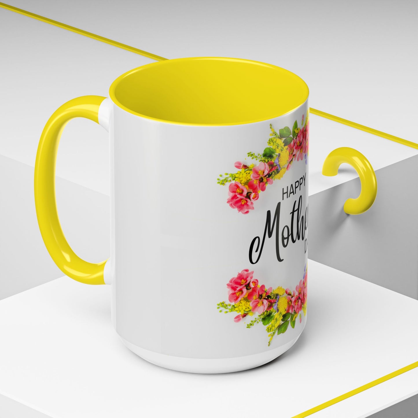 Floral Happy Mother's Day Coffee Mug - Accent Mug for Mom's Special Day - 11922
