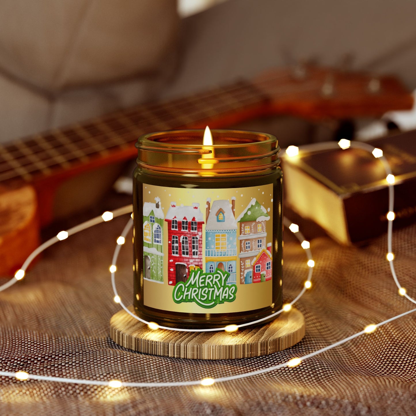 Merry Christmas - Scented Candles, Coconut Apricot Wax (4oz, 9oz) - 10111