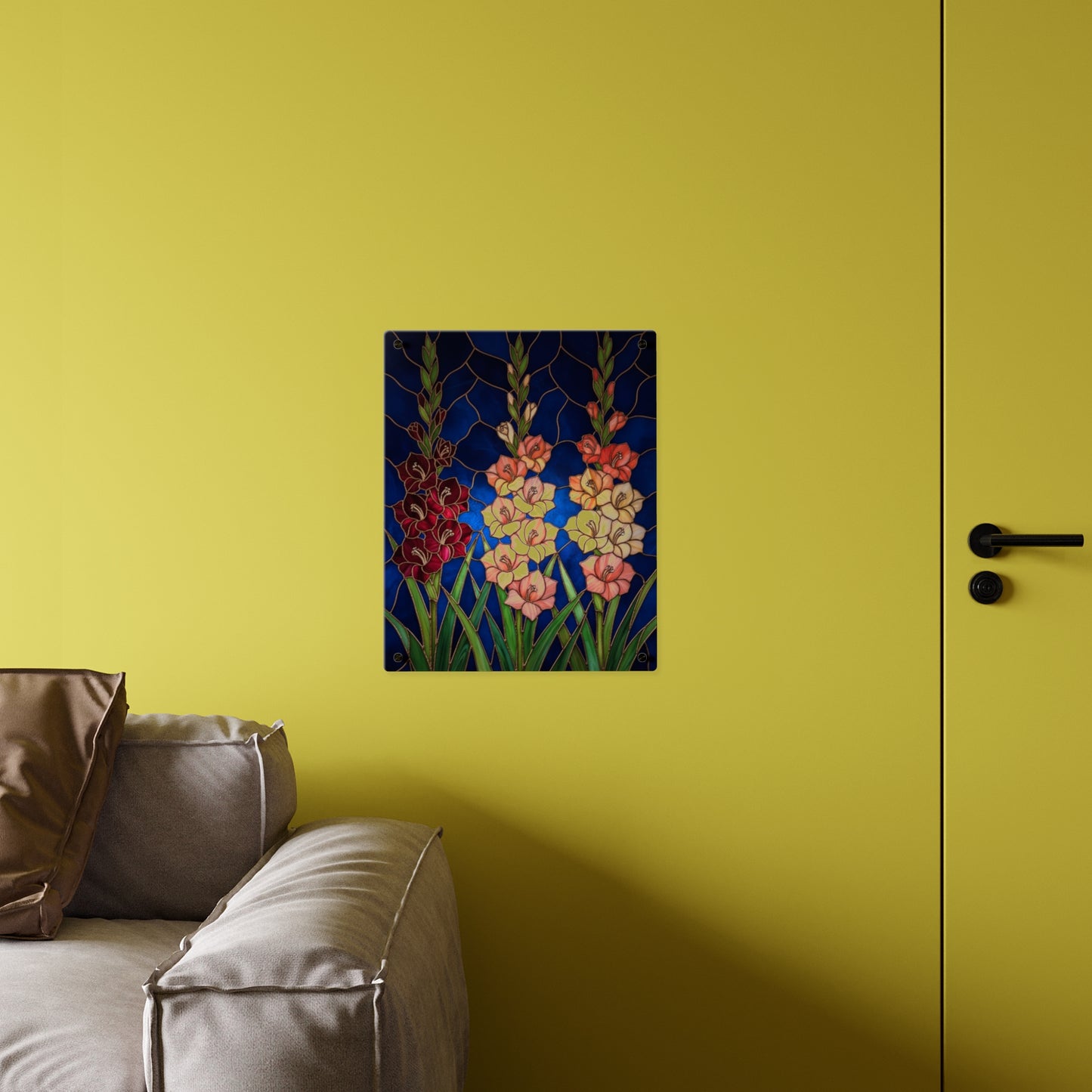 Gladiolus Floral Acrylic Wall Art Panel – Elegant Garden Blooms Home Decor - 14606
