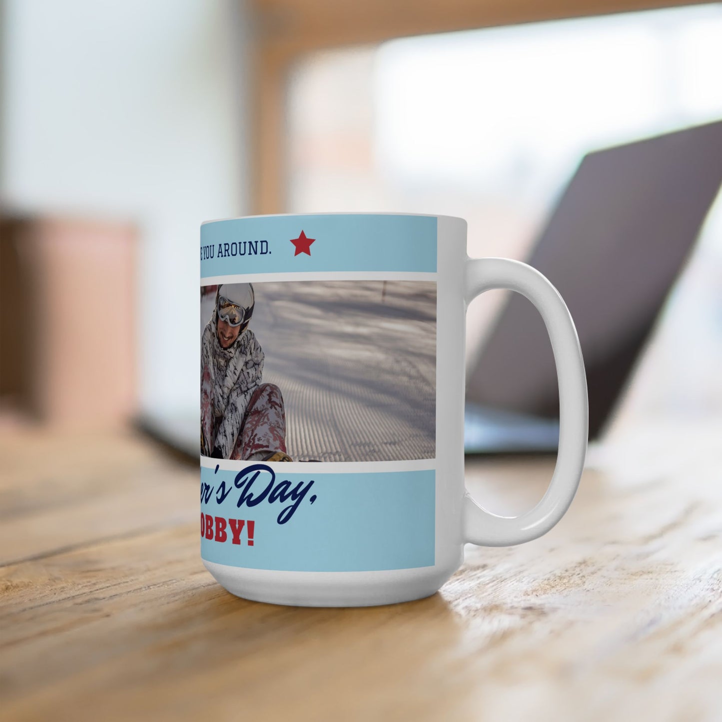Personalized Father's Day Ceramic Coffee Mug, Custom Photo Mug for Dad, Family Gift, Birthday Present, Unique Mug for Men - 14056