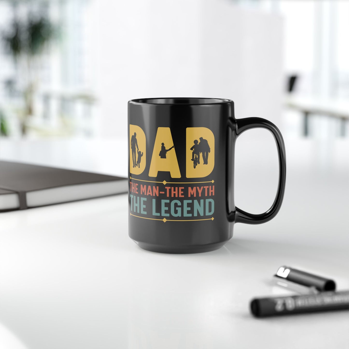 Dad, The Man, The Myth, The Legend - Black Mug (11oz, 15oz) - 12934