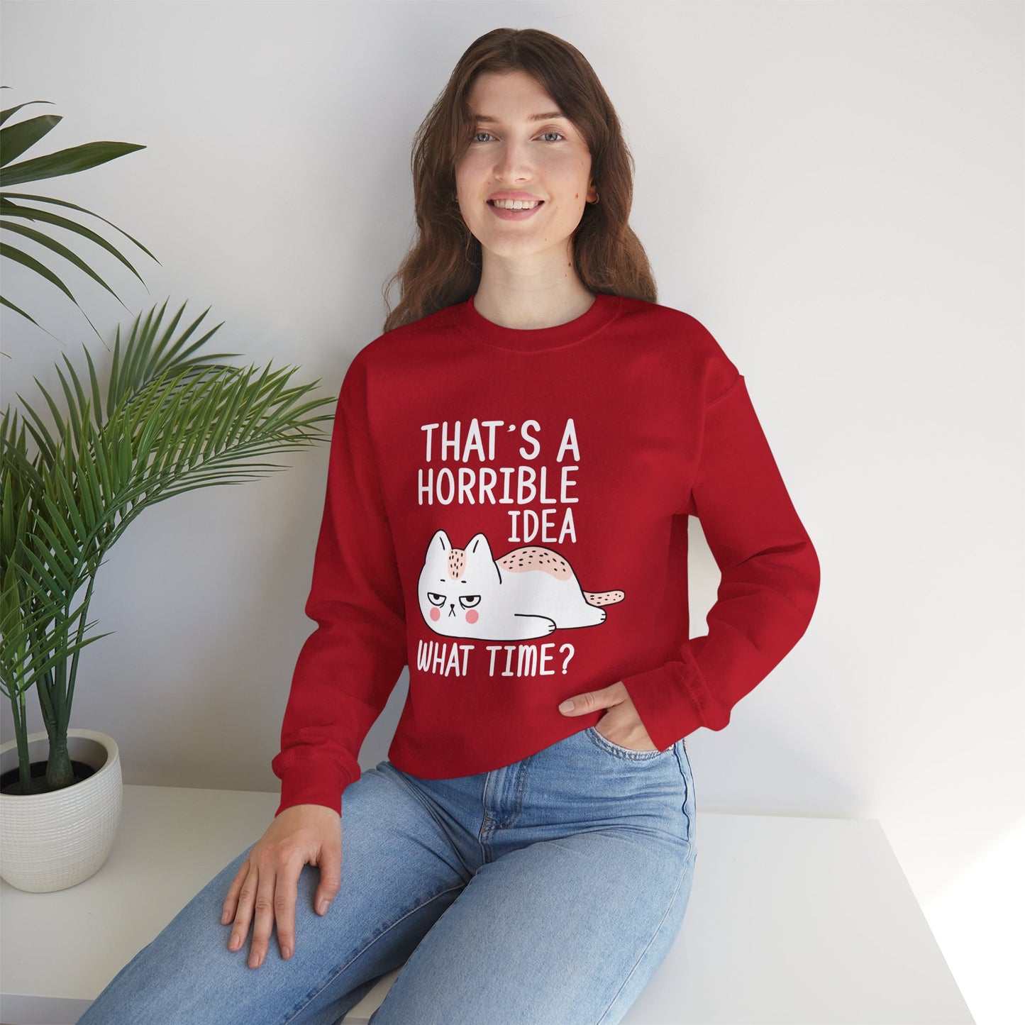 That's Horrible Idea, What Time? - Unisex Heavy Blend™ Crewneck Sweatshirt