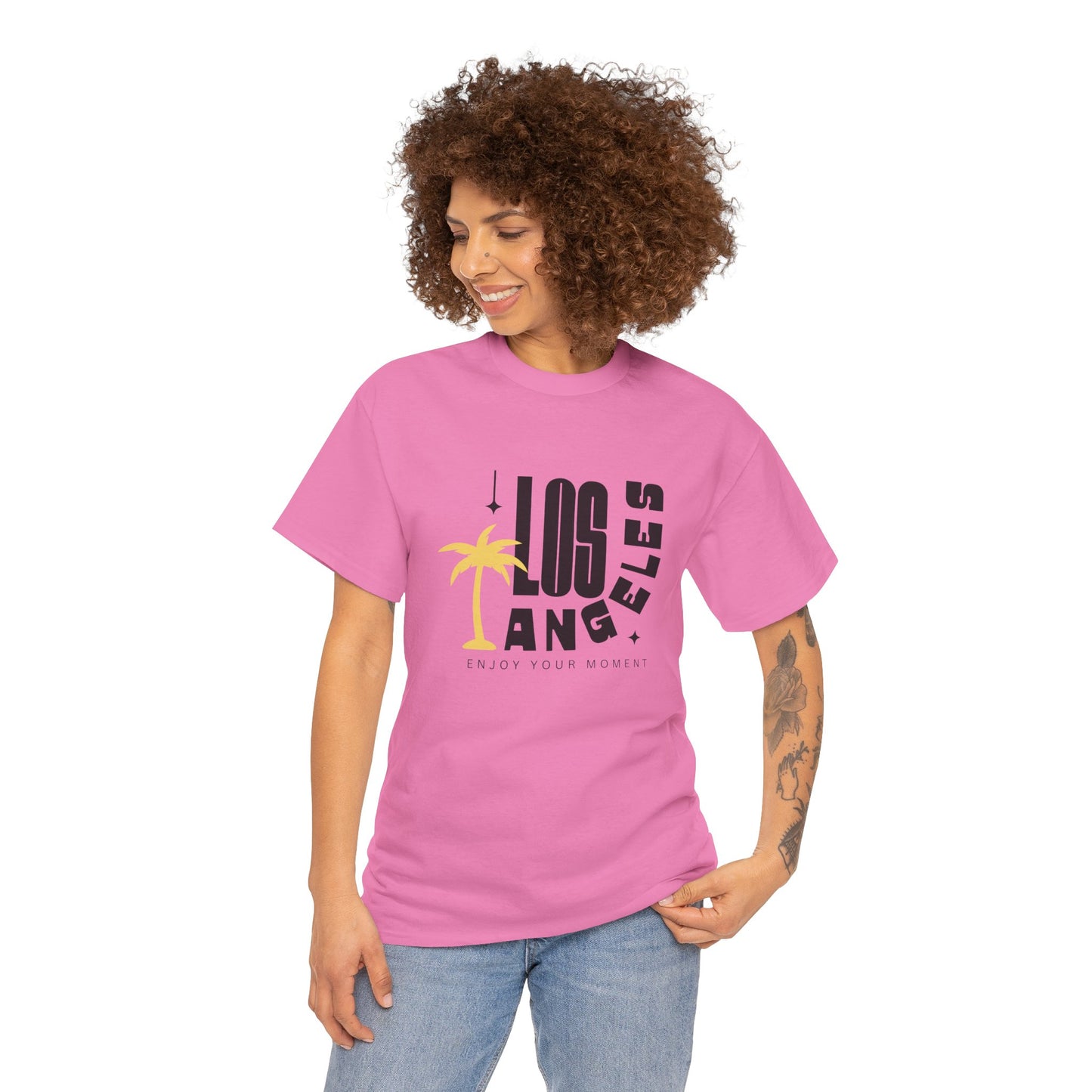 Los Angeles Graphic Unisex Heavy Cotton Tee - Enjoy Your Moment - 12082