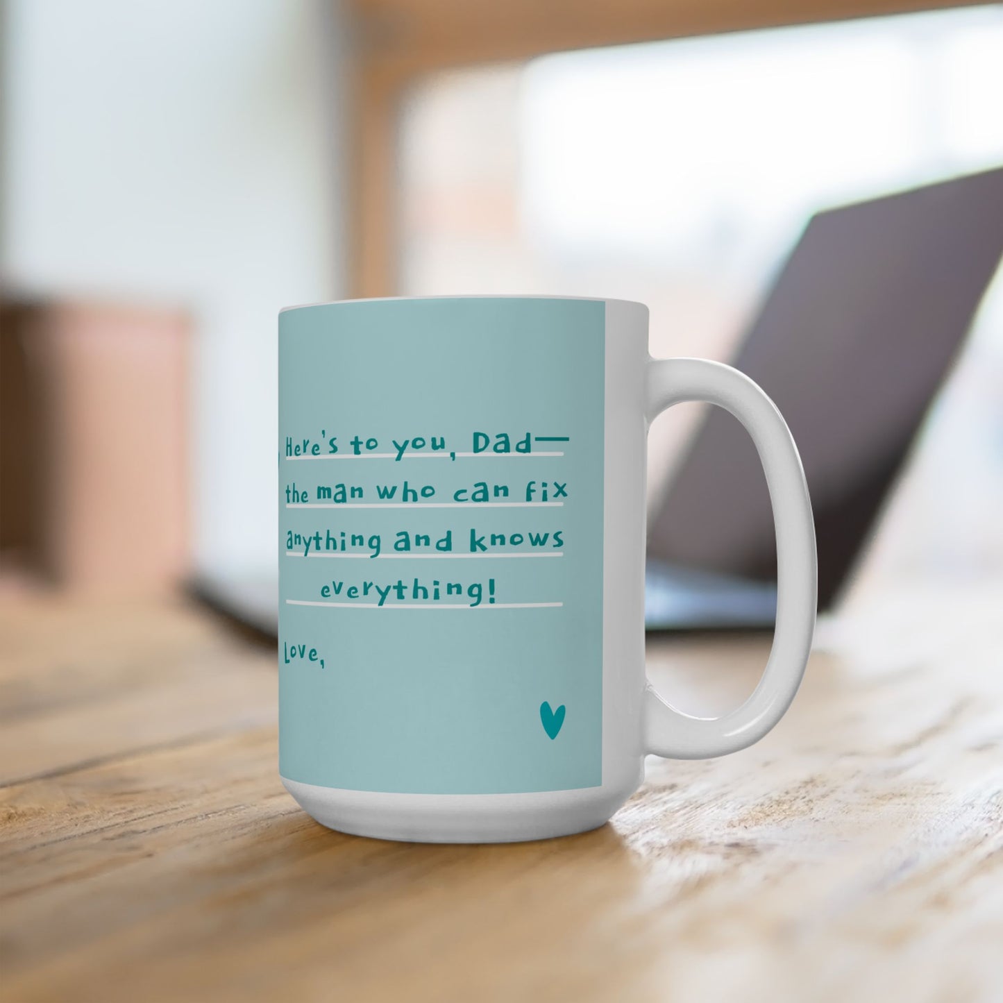 Personalized Father's Day Mug, Gift for Dad, Custom Ceramic Cup for Him, Coffee Lover Present, Heartfelt Message - 14032