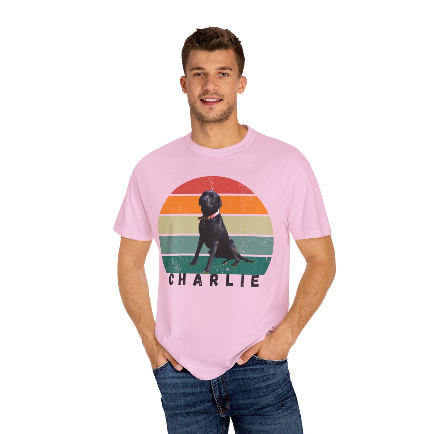 Charlie, Dog, Customizable - Unisex Garment-Dyed T-shirt - 10226