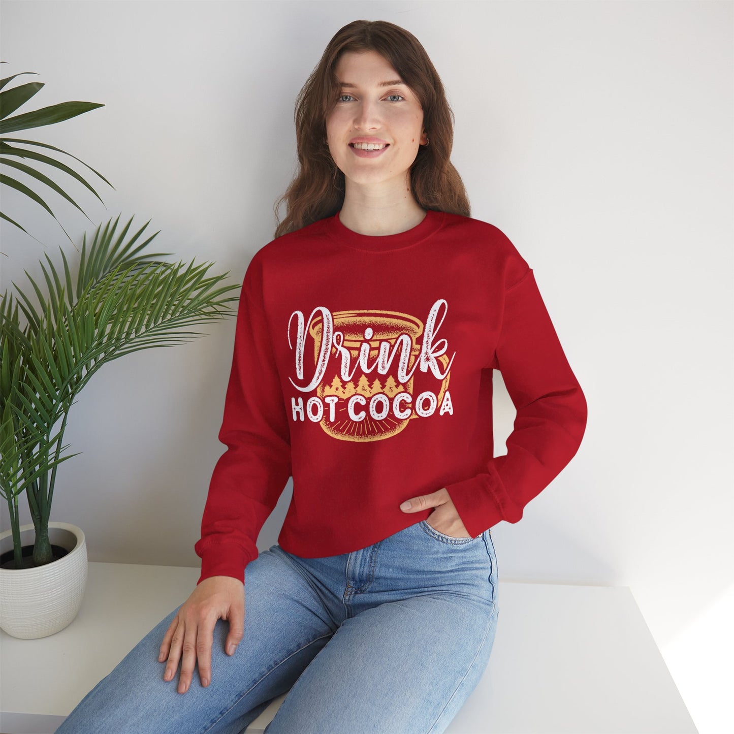 Drink Hot Cocoa - Unisex Heavy Blend™ Crewneck Sweatshirt