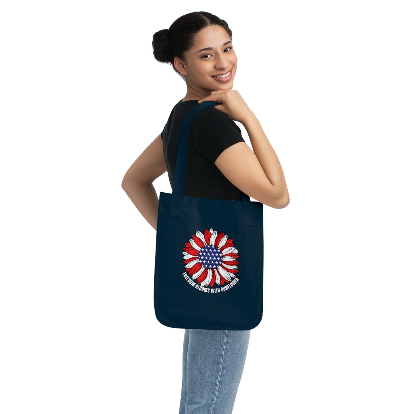 July 4th, Sunflower - Organic Canvas Tote Bag - 10585
