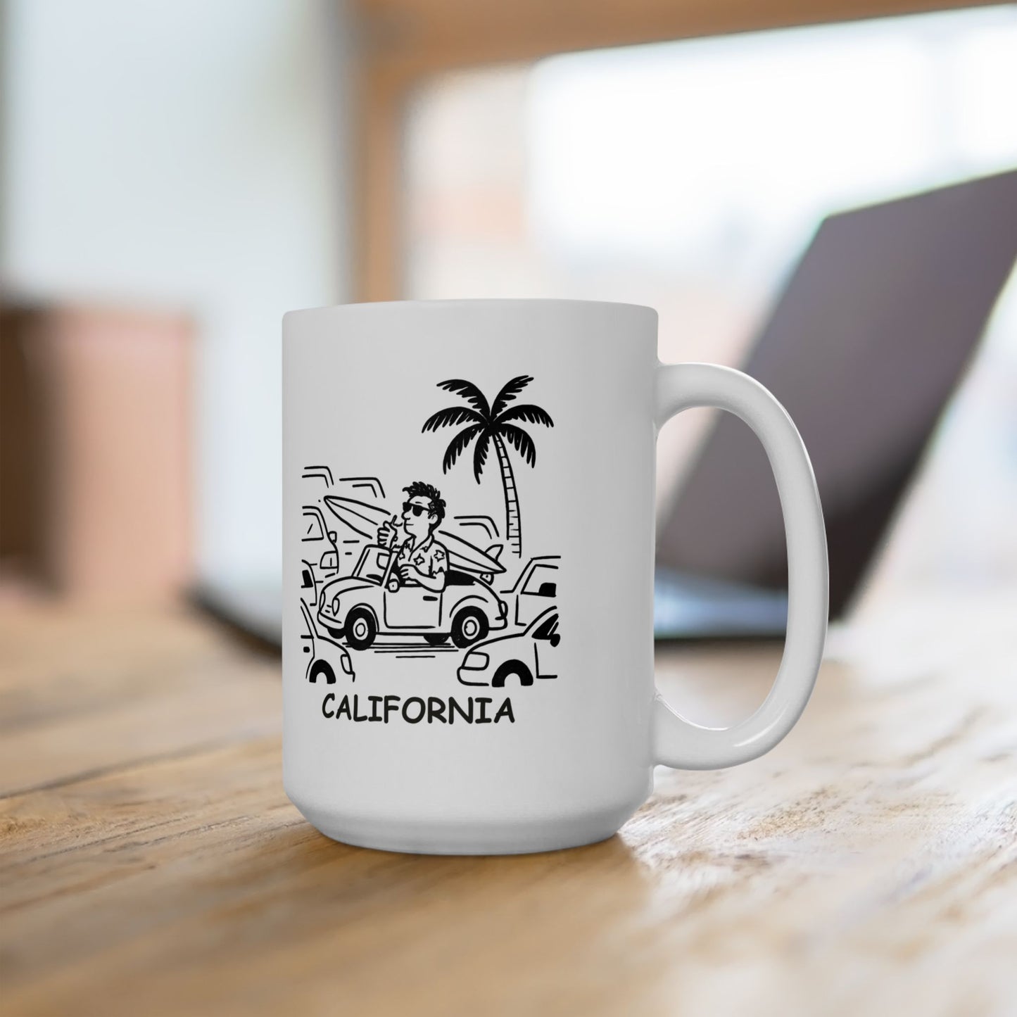 "Living that laid-back California life, one traffic jam at a time." Ceramic Mug - 12706