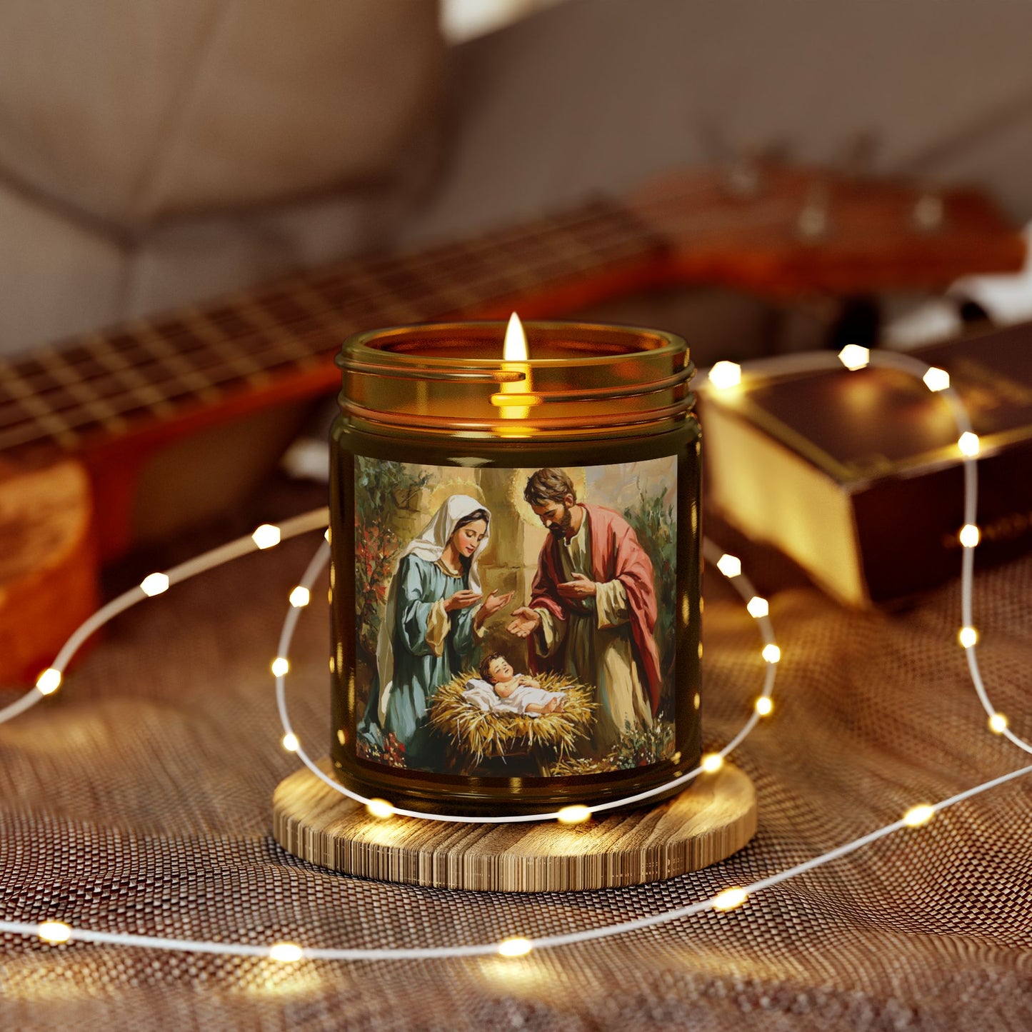 Mary, Joseph & Baby Jesus- Scented Candles, Coconut Apricot Wax (4oz, 9oz) - 10387