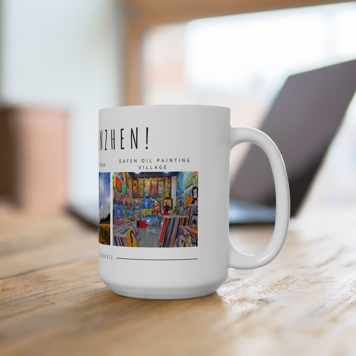 Hello, Shenzhen! Ceramic Mug - 11oz & 15oz - Modern & Bustling Design - 12103
