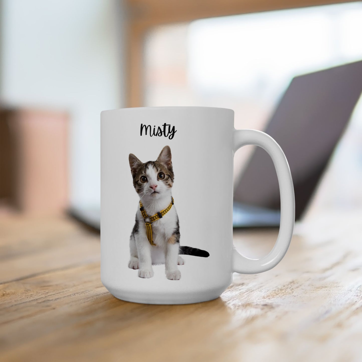 Personalised Cat Ceramic Mug for Animal Lovers, Cute Coffee Mug, Gift for Cat Mom, Personalized Animal Design Cup - 14204