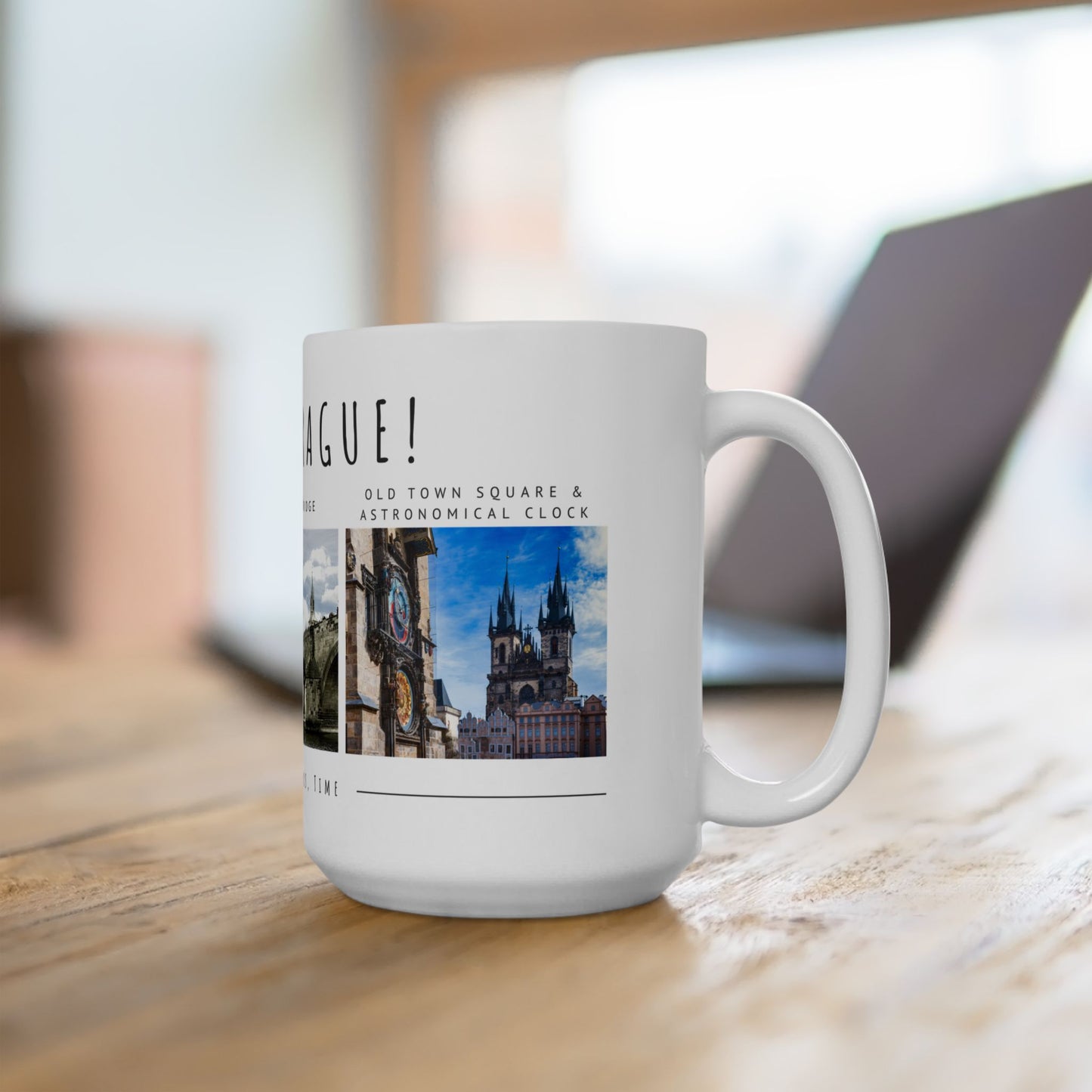 Hello Prague Ceramic Mug - 11oz & 15oz Travel Souvenir, Perfect Gift for Travelers - 12090