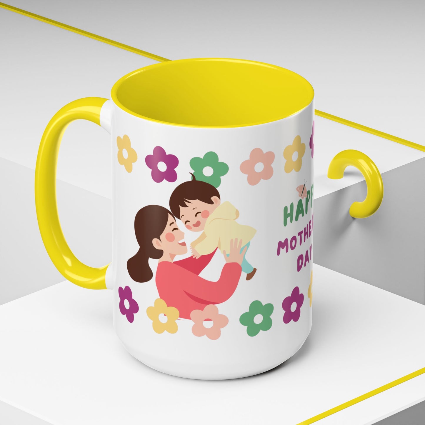 Happy Mother's Day Floral Accent Coffee Mug - 11/15oz - 12491