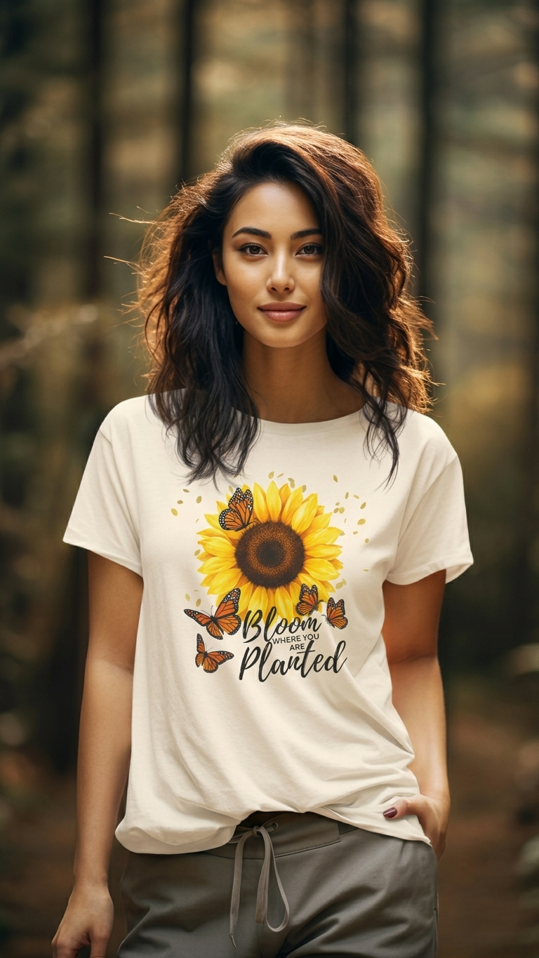 Sunflower Bloom Where You Are Planted Tee - 14920