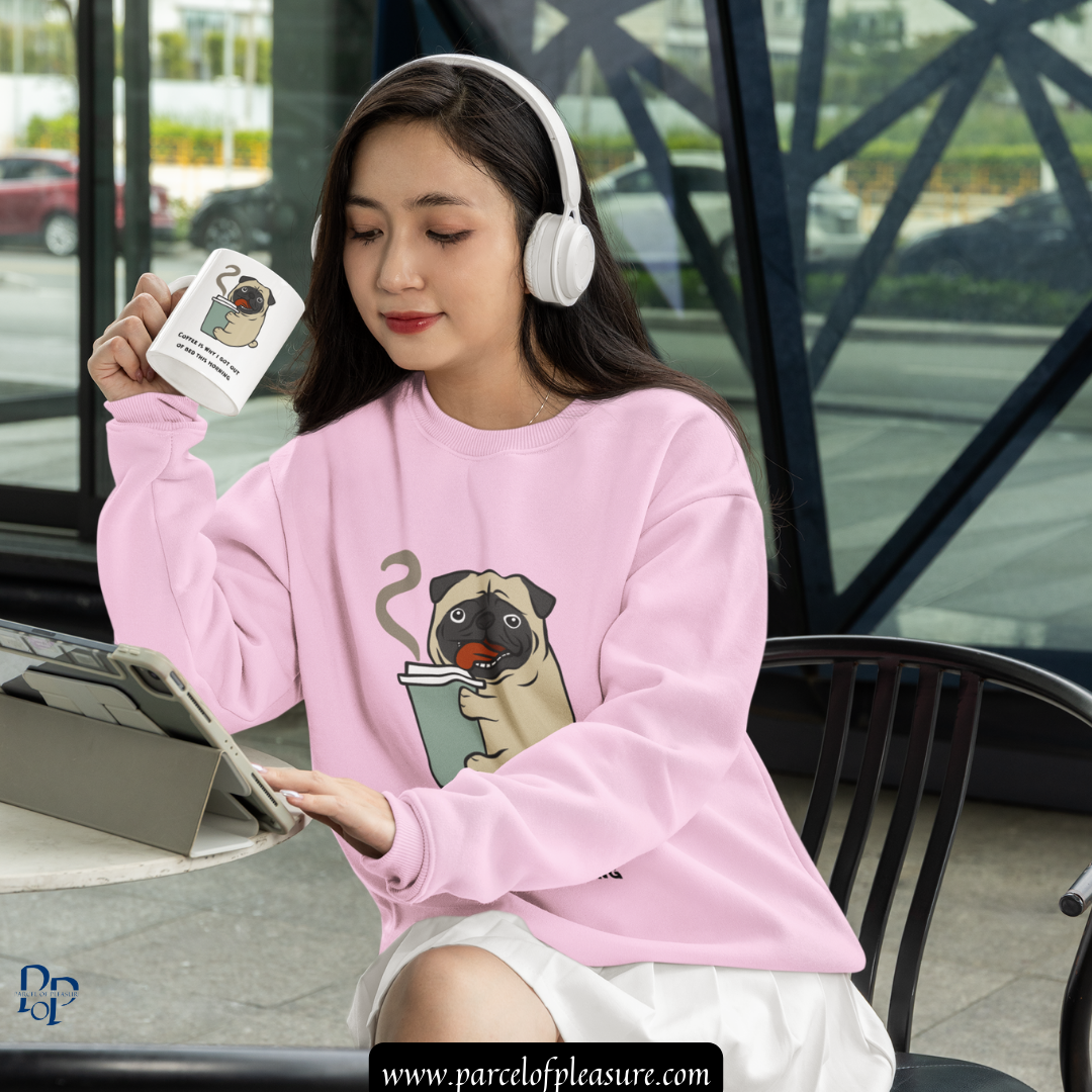 Pug, Coffee is Why I Got Out of Bed This Morning - Unisex Heavy Blend™ Crewneck Sweatshirt - 11317