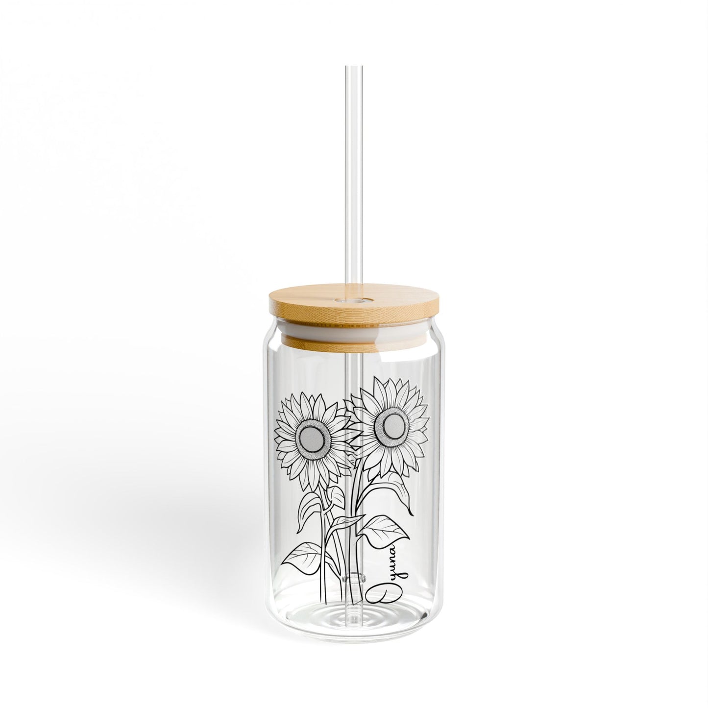 Sunflowers,  Customizable - Sipper Glass, 16oz - 10765