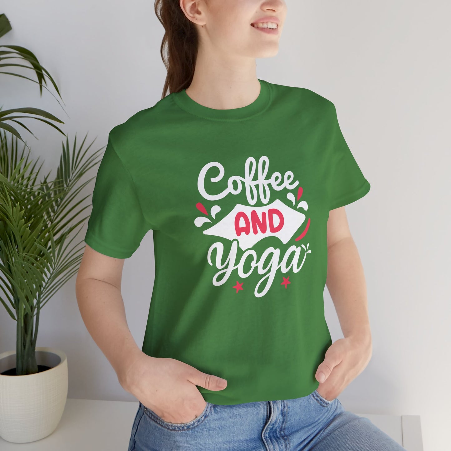 Coffee & Yoga - Unisex Jersey Short Sleeve Tee - 12412
