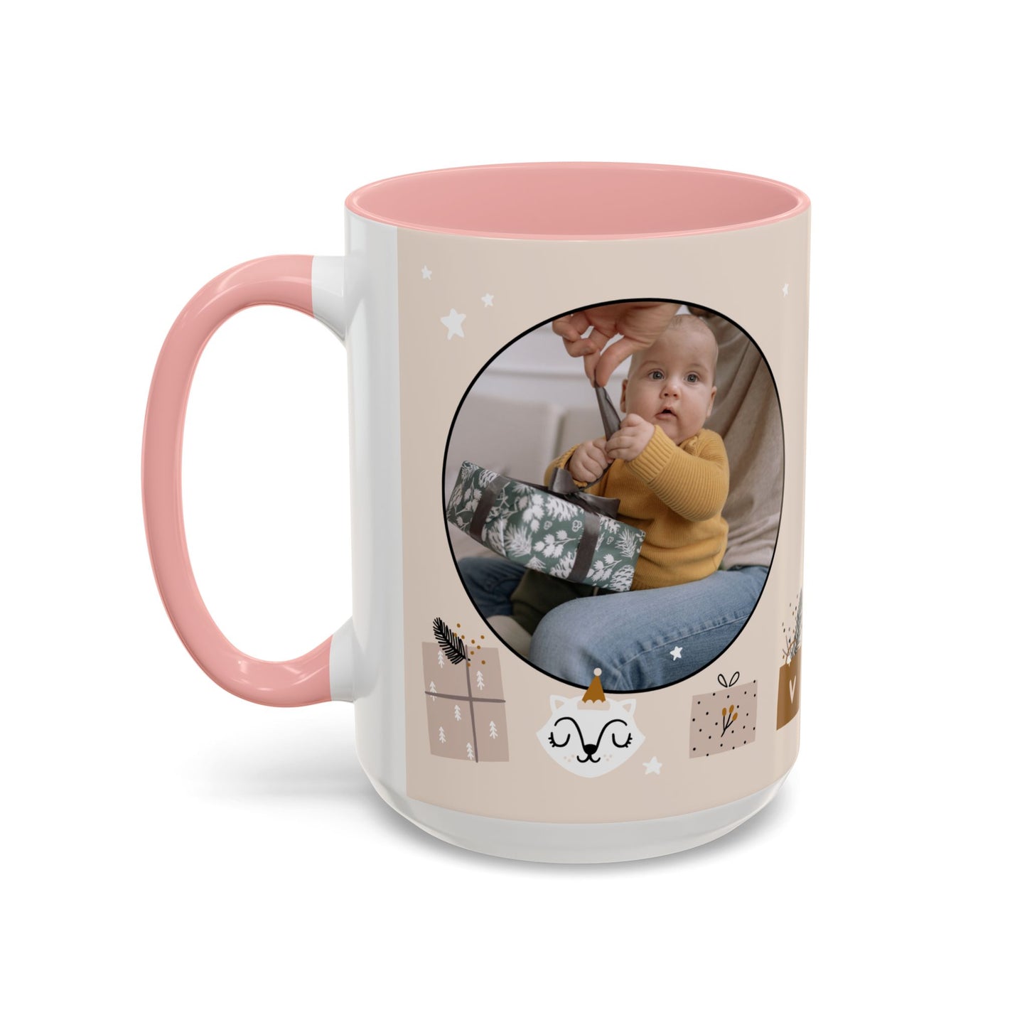 My First Christmas, Customizable - Accent Coffee Mug (11, 15oz) - 10860