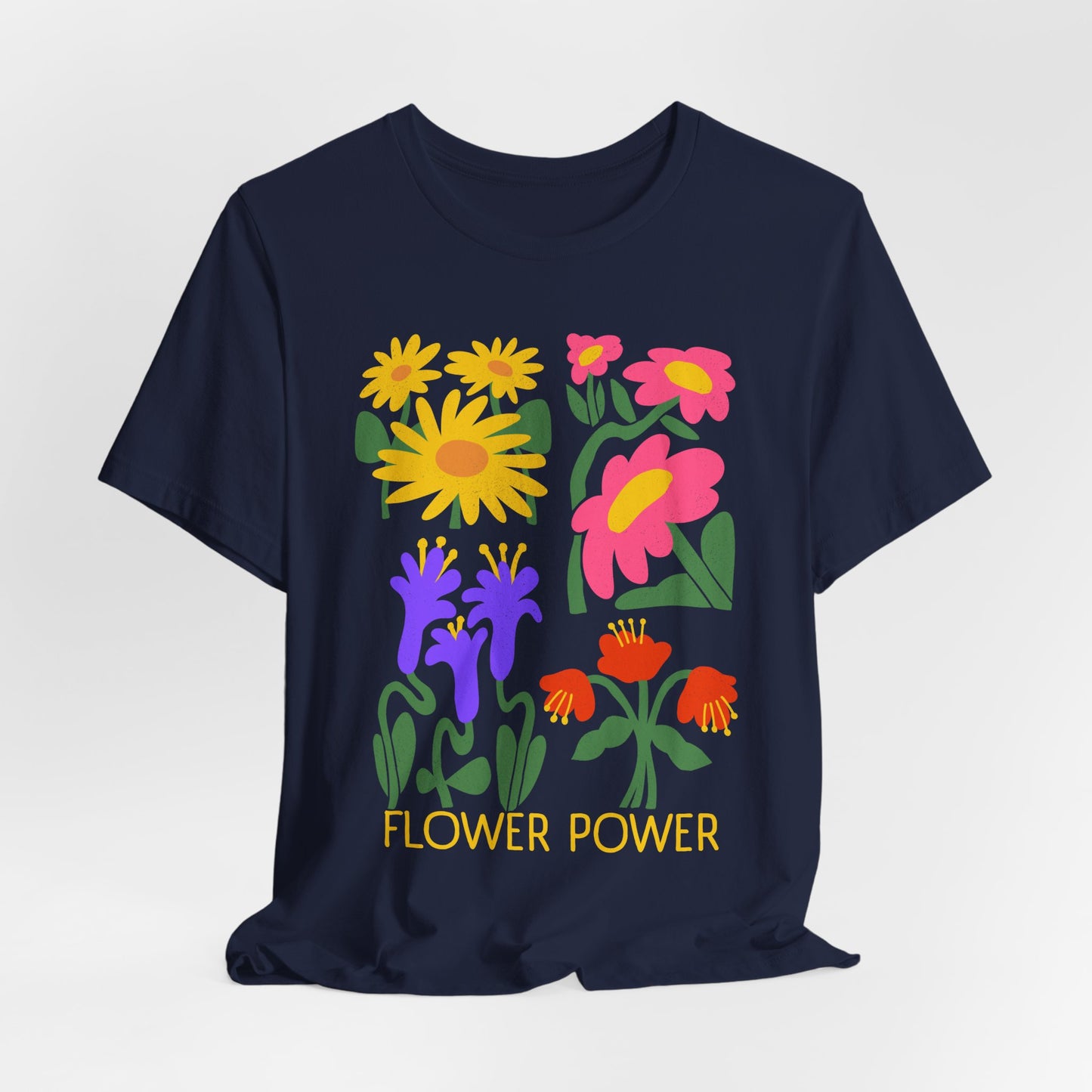 Flower Power T-Shirt — Retro Colorful Floral Graphic Tee - 14964