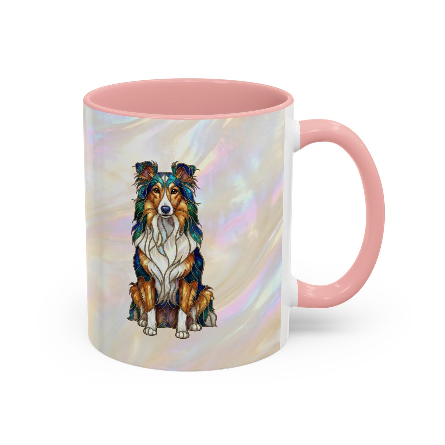 Sheltie Accent Coffee Mug – Stained Glass Design 11/15oz - 14645