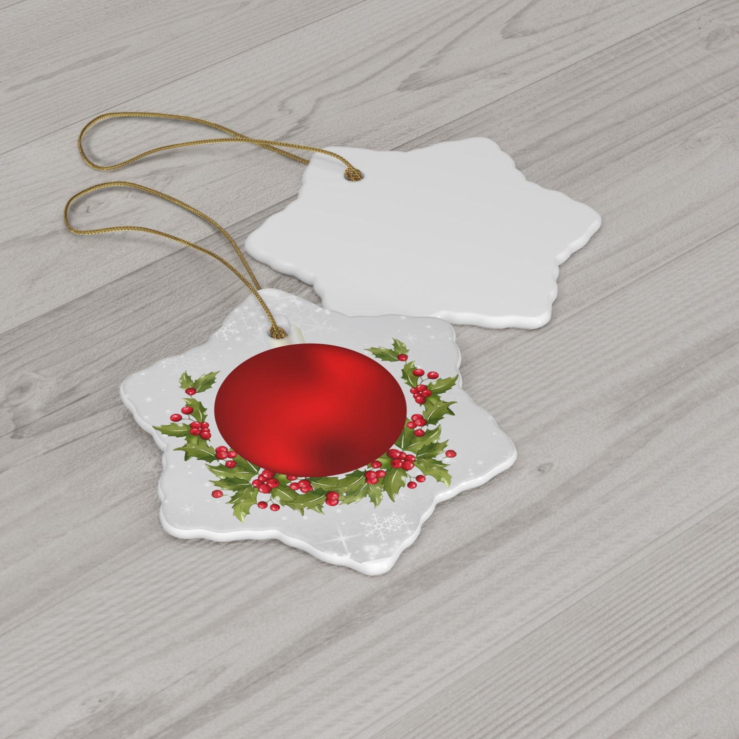 Berry Red - Ceramic Ornament, 4 Shapes