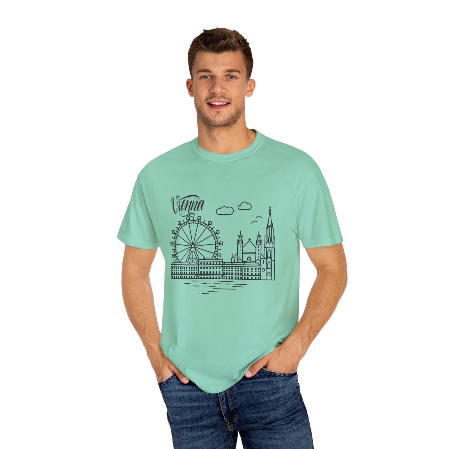 Vienna Unisex Garment-Dyed T-Shirt - Travel Souvenir Tee - 12205