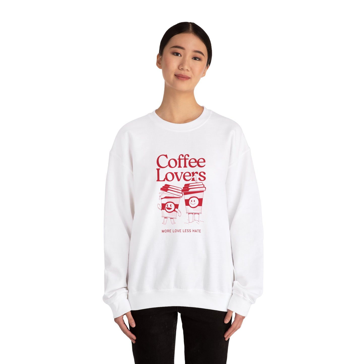 Coffee Lovers, More Love, Less Hate - Unisex Heavy Blend™ Crewneck Sweatshirt - 11313