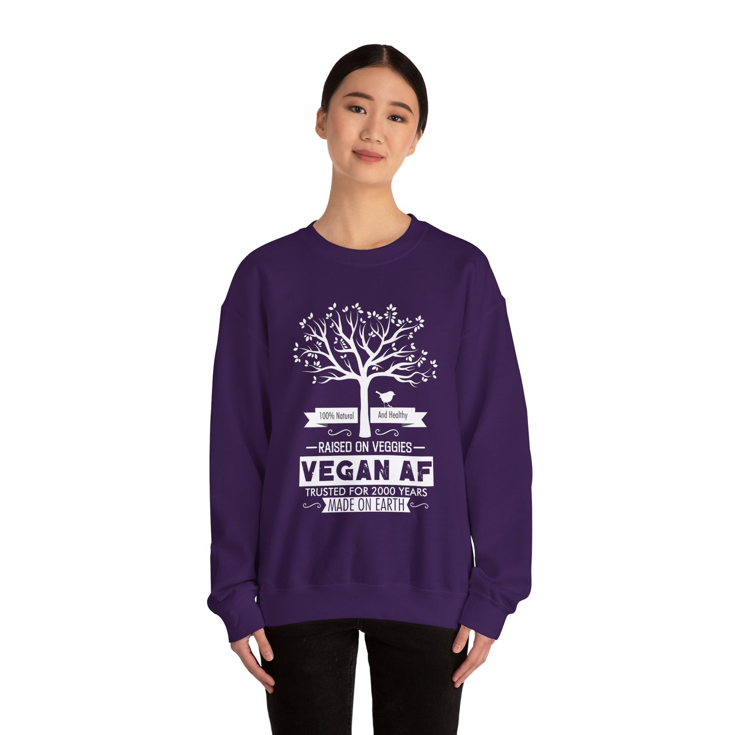 100% Natural & Healthy, Raised by Veggies - Unisex Heavy Blend™ Crewneck Sweatshirt