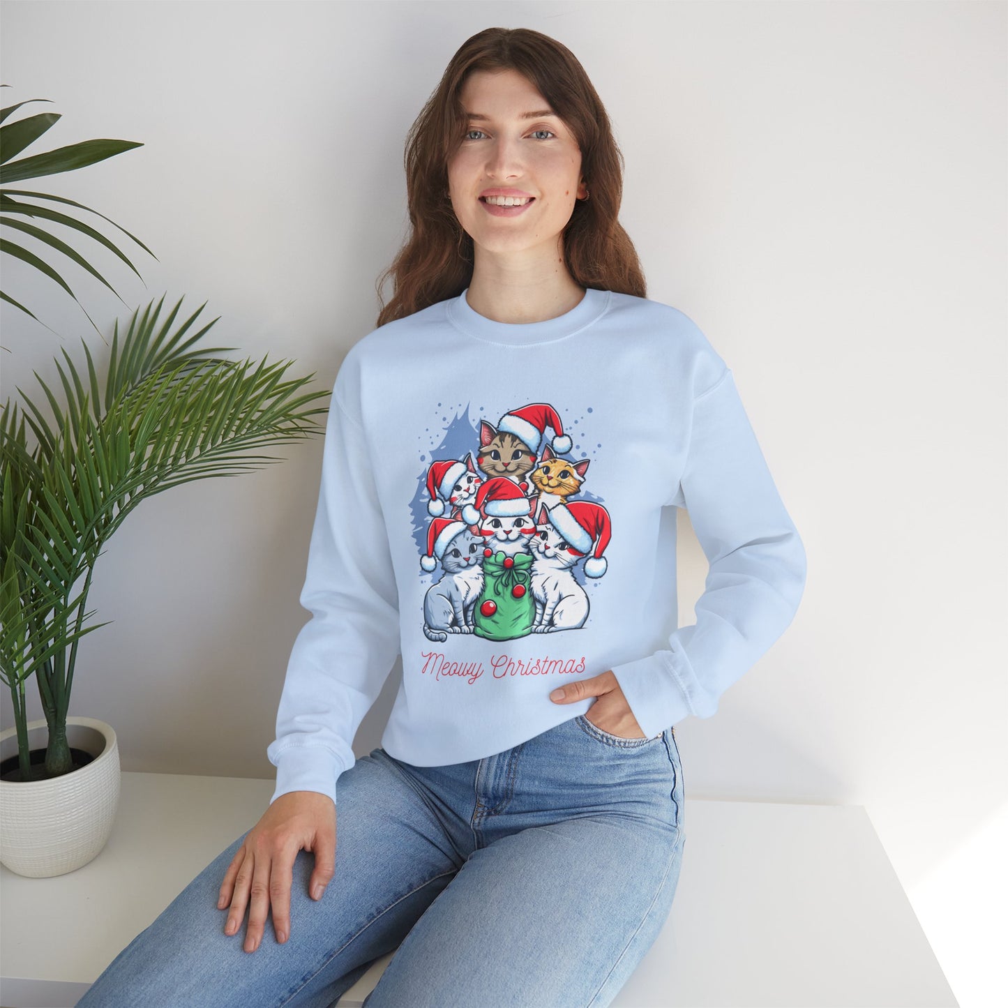 Merry Christmas, Cats - Unisex Heavy Blend™ Crewneck Sweatshirt