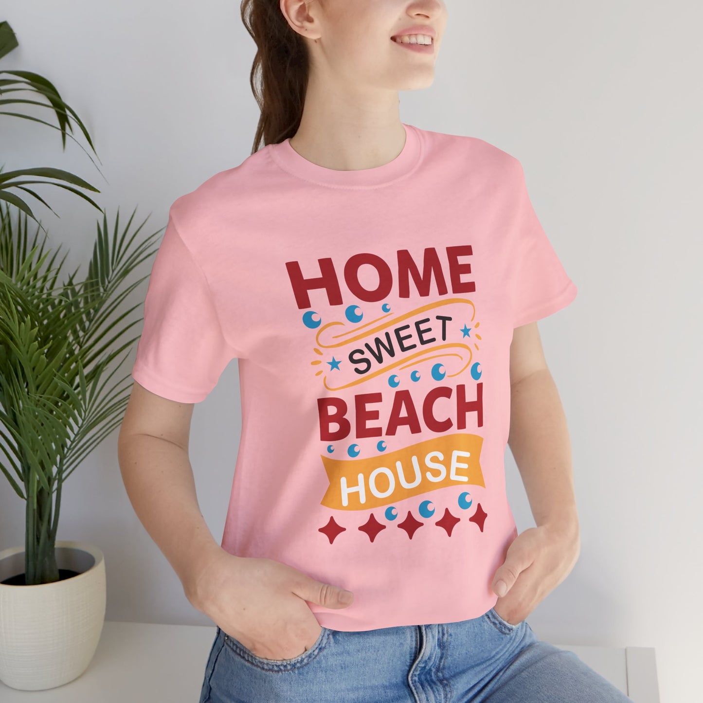 Home Sweet, Beach House - Unisex Jersey Short Sleeve Tee - 13233